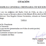 CITACIÓN:  ASAMBLEA GENERAL ORDINARIA DE SOCIOS 2018