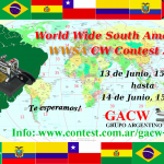 El GACW (Grupo Argentino de CW) tiene el placer de invitarlo a una nueva edición  del concurso WWSA Contest (World Wide South America Contest)