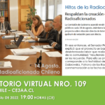 CONVERSATORIO VIRTUAL NRO. 109, MIÉRCOLES 03 DE AGOSTO DE 2022, 19:00 HORAS (CE)